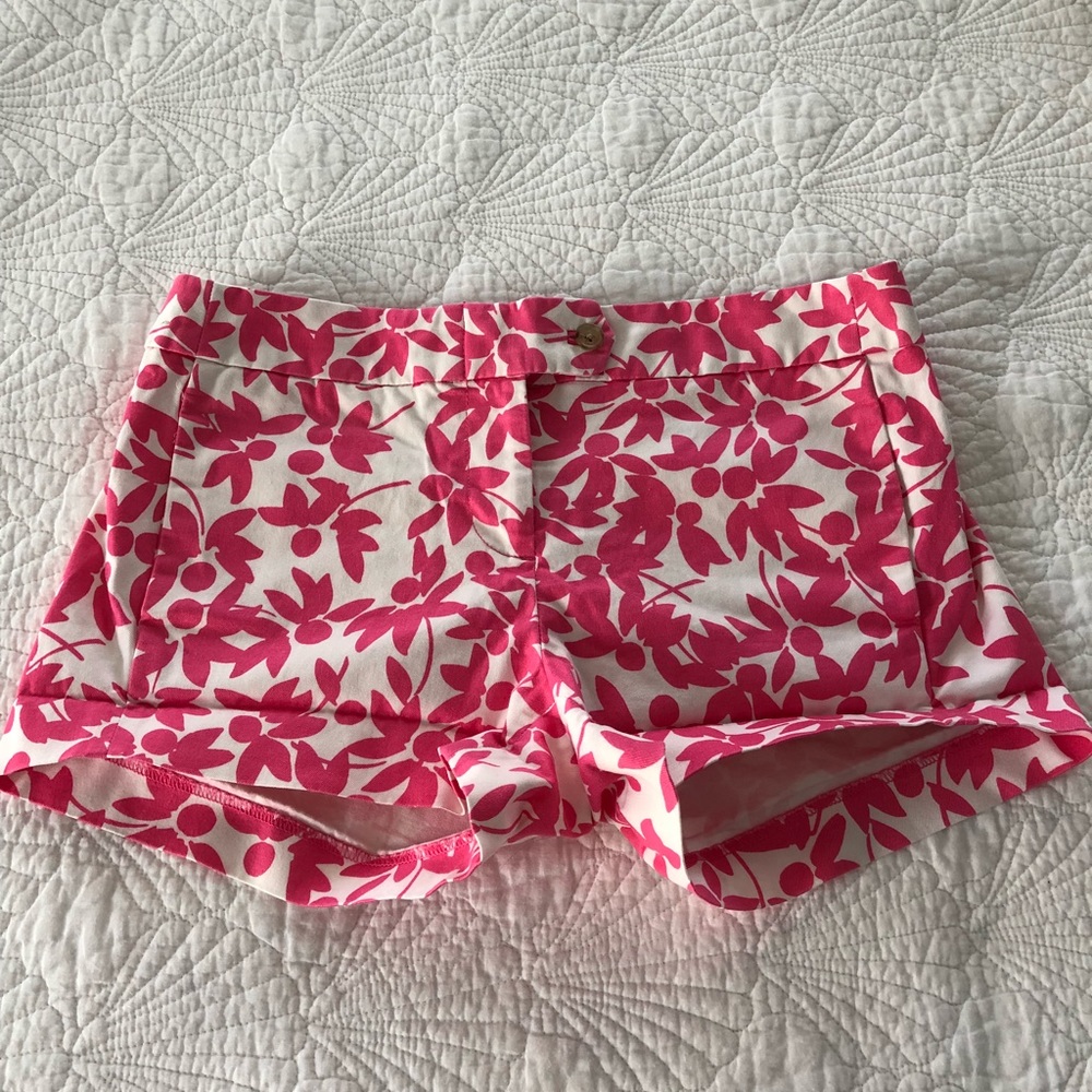 Pink Floral J Crew Chino Shorts